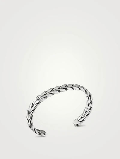 Chevron Woven Cuff Bracelet Sterling Silver