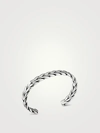Chevron Woven Cuff Bracelet Sterling Silver