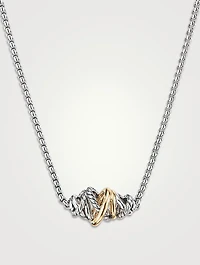 Crossover Single Station In Sterling Silver With 18k Yellow Gold