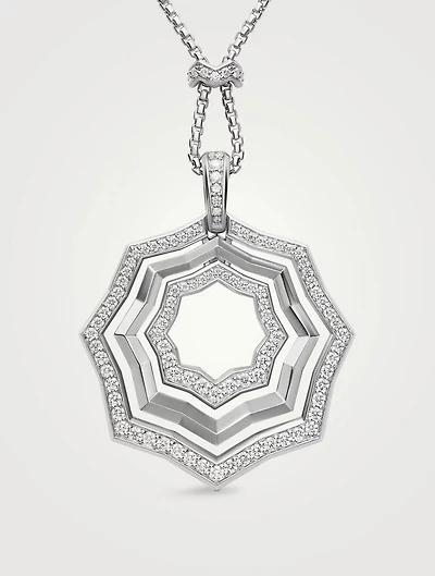 Zig Zag Stax™ Pendant Necklace In Sterling Silver With Diamonds