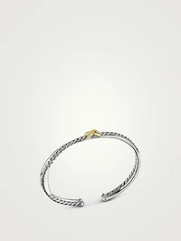Petite X Center Station Bracelet Sterling Silver With 18k Yellow Gold