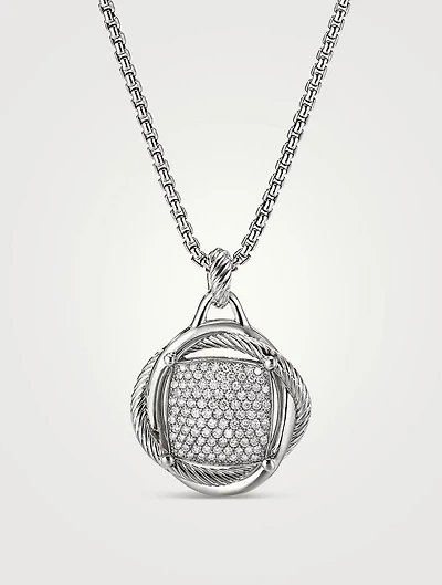 Infinity Pendant In Sterling Silver With Pavé Diamonds