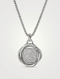 Infinity Pendant In Sterling Silver With Pavé Diamonds
