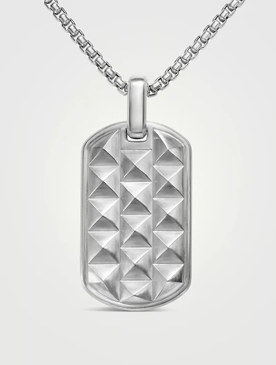 Pyramid Tag In Sterling Silver, 35mm
