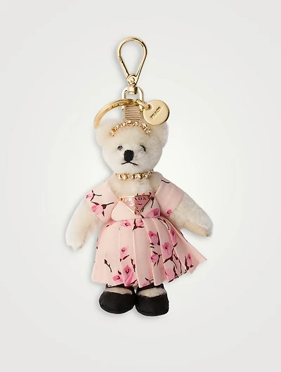 Teddy Bag Charm With Metal Ring