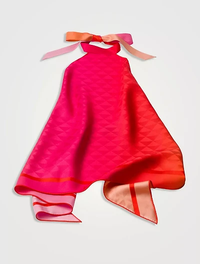Printed Silk Twill Halter Top