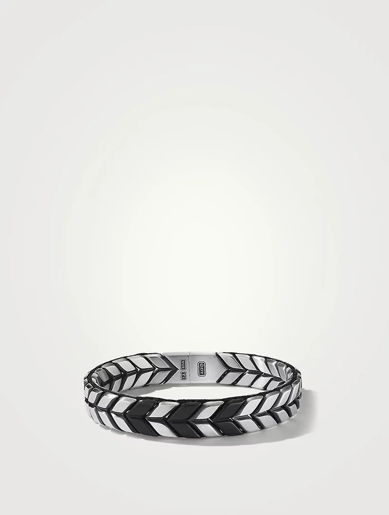 Chevron Woven Bracelet Black Titanium