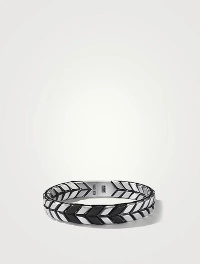 Chevron Woven Bracelet Black Titanium