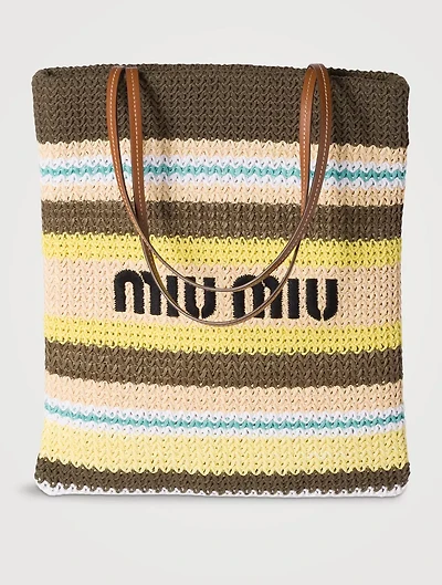 Raffia-effect Woven Tote Bag