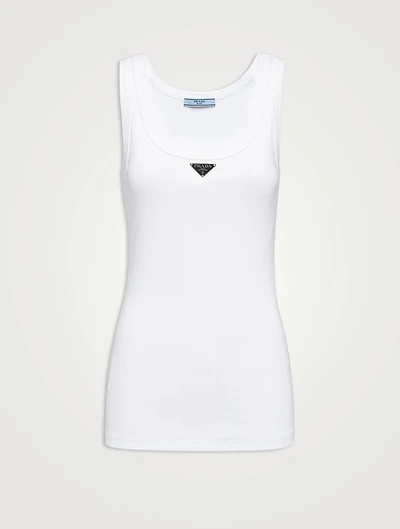 Ribbed Knit Jersey Tank Top