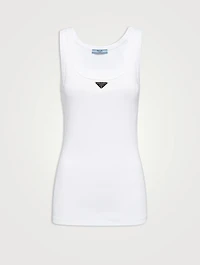 Ribbed Knit Jersey Tank Top