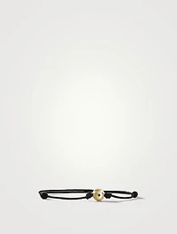 Evil Eye Black Cord Bracelet With 18k Yellow Gold And Sapphire