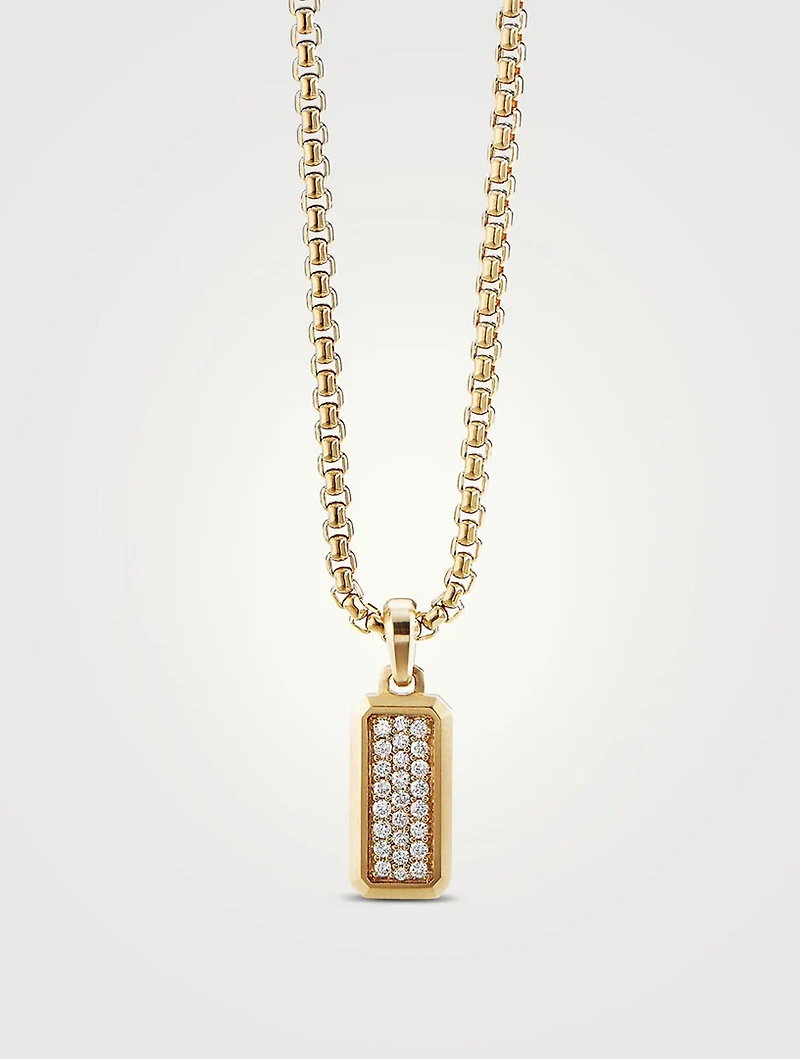 Streamline® Amulet In 18k Yellow Gold With Pavé Diamonds