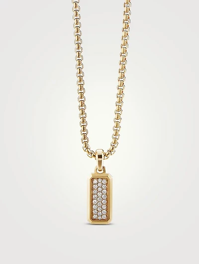 Streamline® Amulet In 18k Yellow Gold With Pavé Diamonds