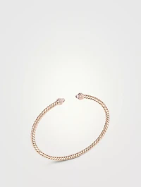 Cablespira® Bracelet 18k Rose Gold With Morganite And Pavé Diamonds