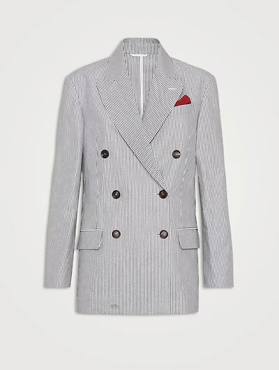 Striped Twill Blazer