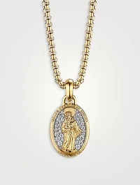 St. Francis Amulet In 18k Yellow Gold With Pavé Diamonds