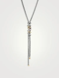 Helena Y Necklace In Sterling Silver With 18k Yellow Gold With Pavé Diamonds