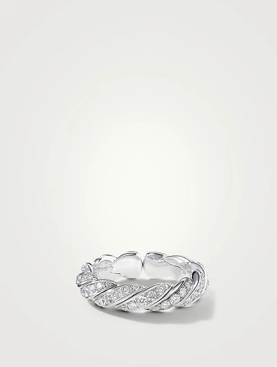 Pavéflex Band Ring 18k White Gold With Diamonds