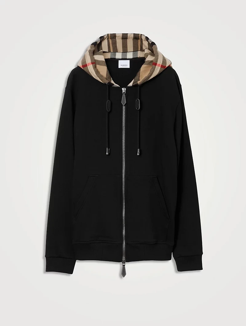 Check Hood Cotton Zip Hoodie