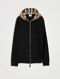 Check Hood Cotton Zip Hoodie
