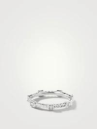 Cable Collectibles® Stack Ring 18k White Gold With Diamonds