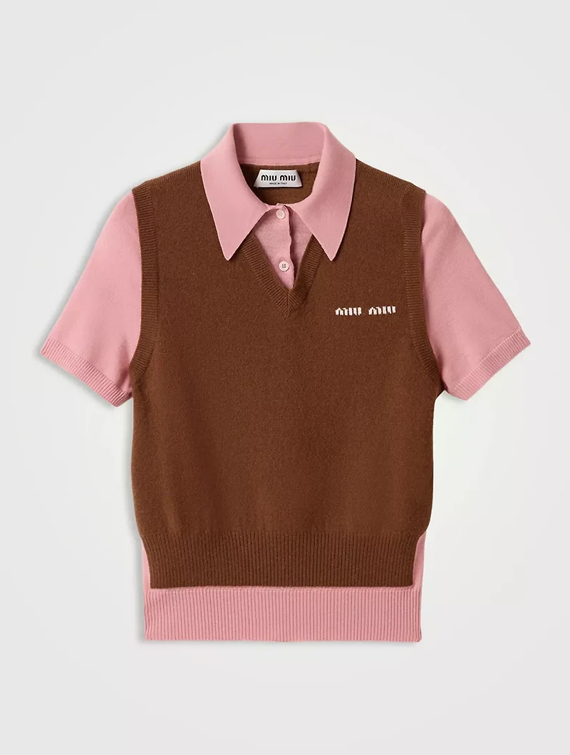 Cashmere And Wool Polo Sweater