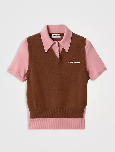 Cashmere And Wool Polo Sweater