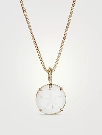 Sand Dollar Amulet With White Agate And 18k Yellow Gold