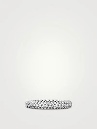 Petite Pavé Stack Ring Sterling Silver With Diamonds, 3mm