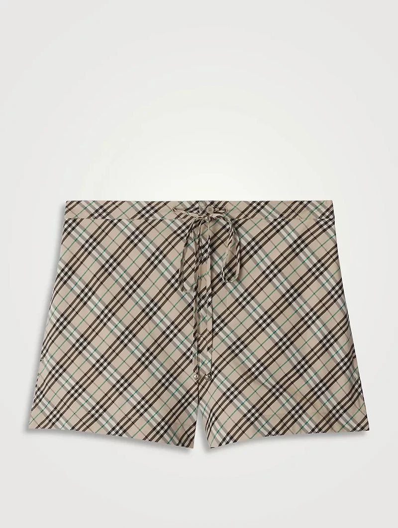 Check Cotton Pyjama Shorts