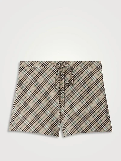 Check Cotton Pyjama Shorts