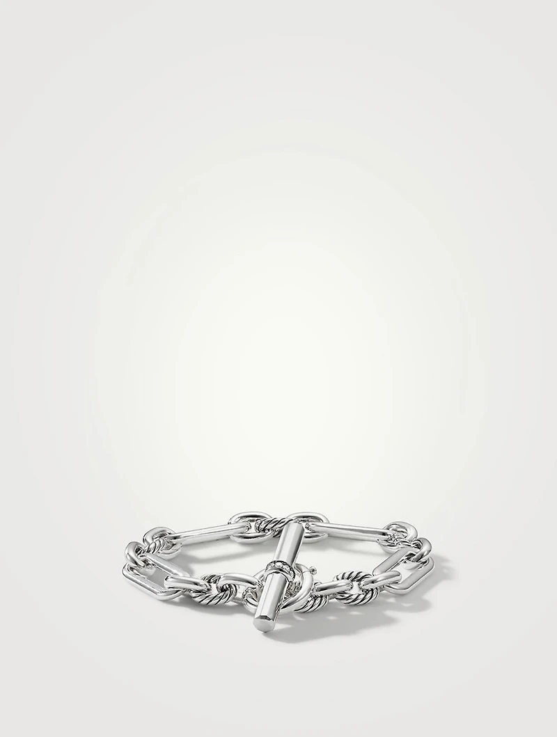 Lexington Chain Bracelet Sterling Silver With Pavé Diamonds