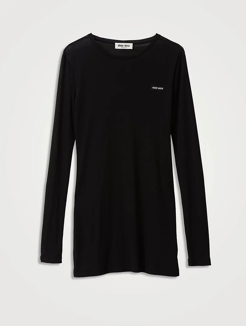 Ribbed Knit Jersey Dress