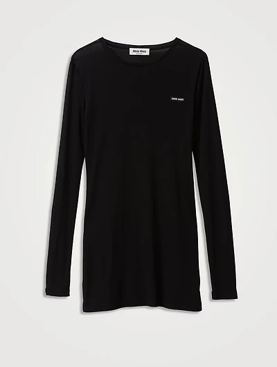 Ribbed Knit Jersey Dress