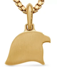 Cairo Falcon Amulet In 18k Yellow Gold With Sapphire, 26mm