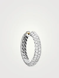 Dy Mercer® Hoop Earrings In Sterling Silver With Diamonds, 25.4mm