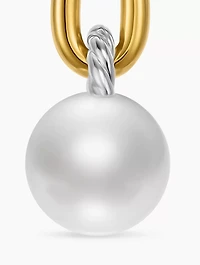 Dy Madison® Pearl Drop Earrings In Sterling Silver With 18k Yellow Gold, 32mm