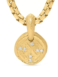 Shipwreck Coin Amulet In 18k Yellow Gold With Cognac Diamonds, 10.5mm