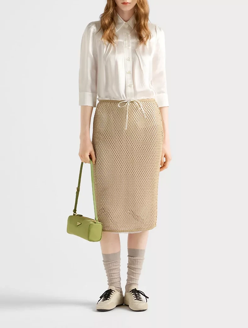 Cotton Mesh Skirt