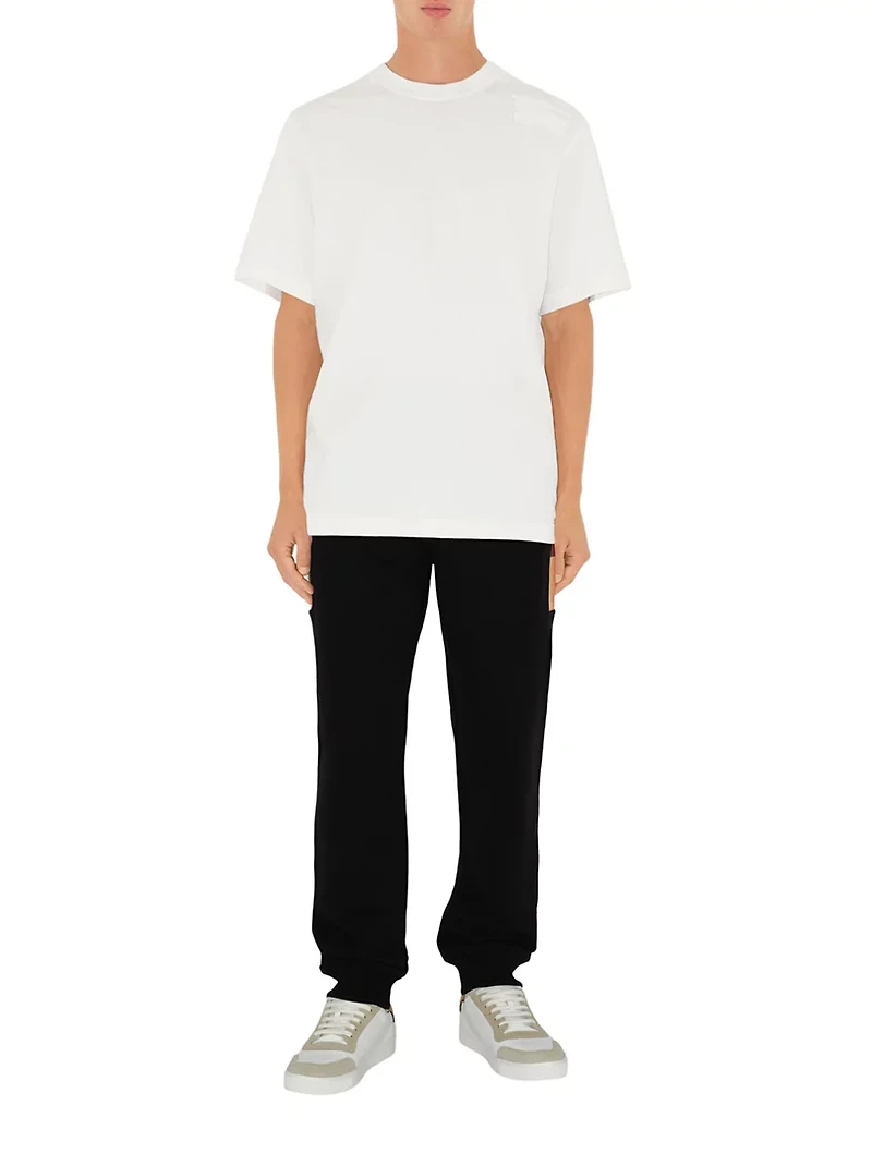 Check Panel Cotton Jogging Pants