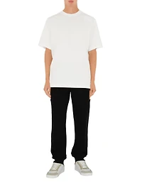 Check Panel Cotton Jogging Pants