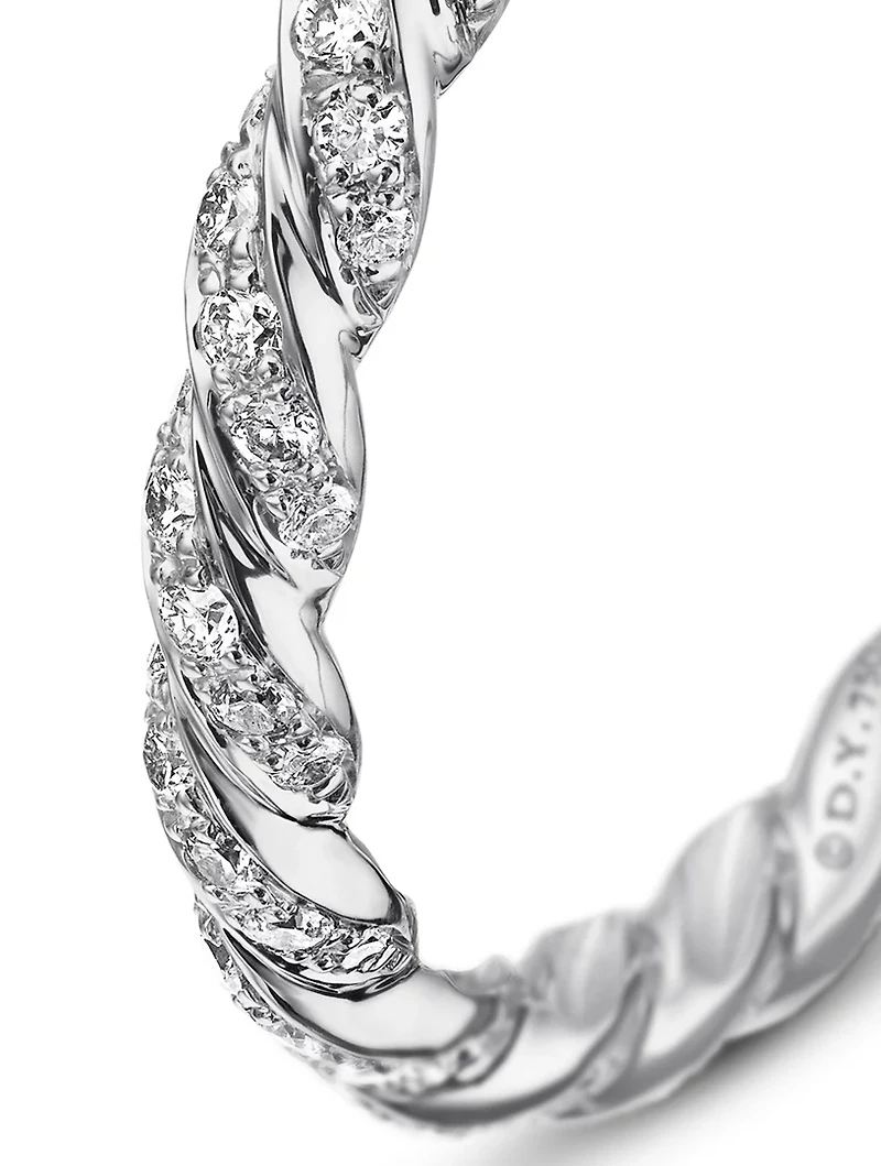 Pavé Petite Band Ring 18k White Gold With Diamonds, 2.8mm
