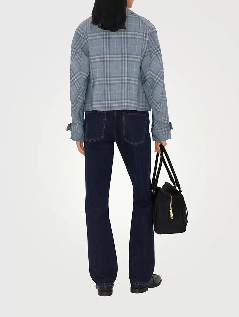 Check Silk Blend Trench Jacket
