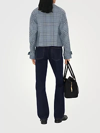 Check Silk Blend Trench Jacket