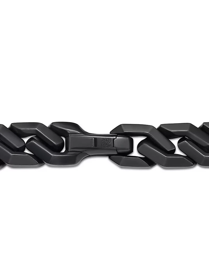 Curb Chain Angular Link Bracelet Black Titanium, 8.7mm