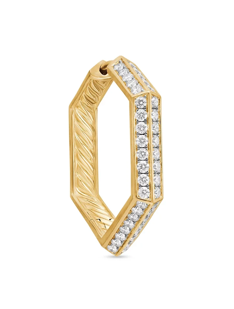 Carlyle™ Hoop Earrings In 18k Yellow Gold With Diamonds, 26mm