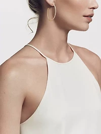 Pavé Hoop Earrings In 18k Yellow Gold With Diamonds