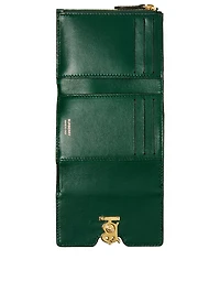 Embossed Leather Tb Compact Wallet