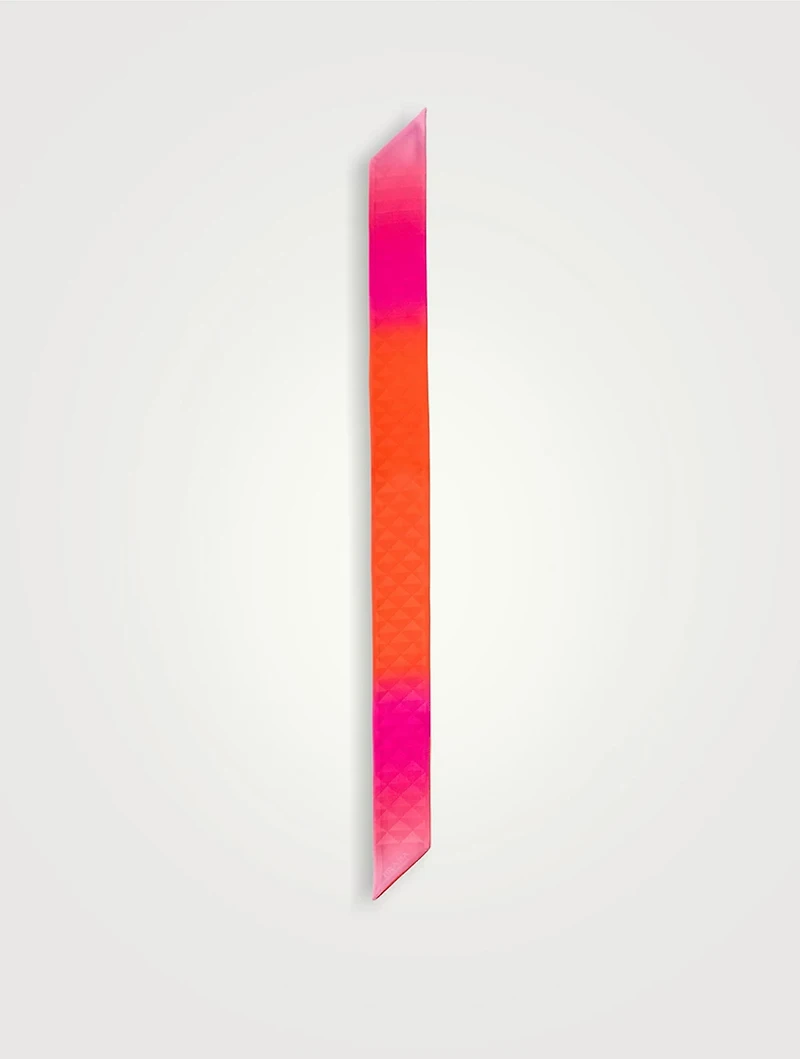 Printed Silk Twill Skinny Scarf